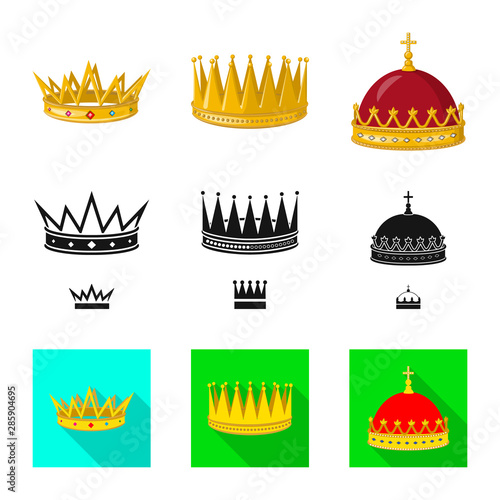 Isolated object of medieval and nobility icon. Collection of medieval and monarchy vector icon for stock.