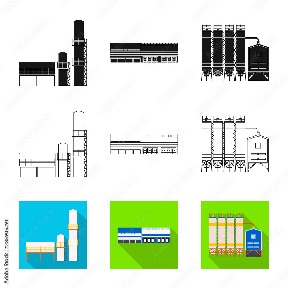 Vector design of production and structure symbol. Collection of production and technology vector icon for stock.