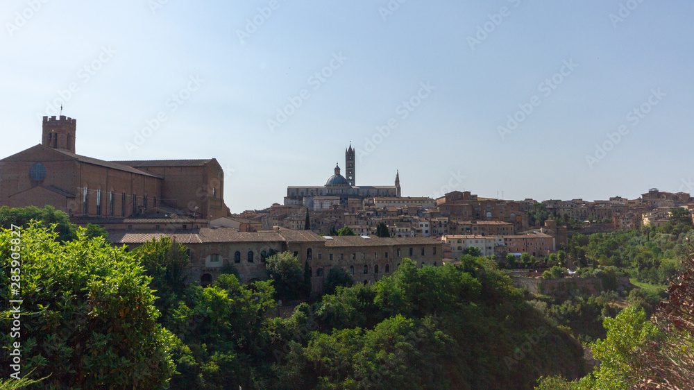 View of the city skyline of Siena in Tuscany, Italy