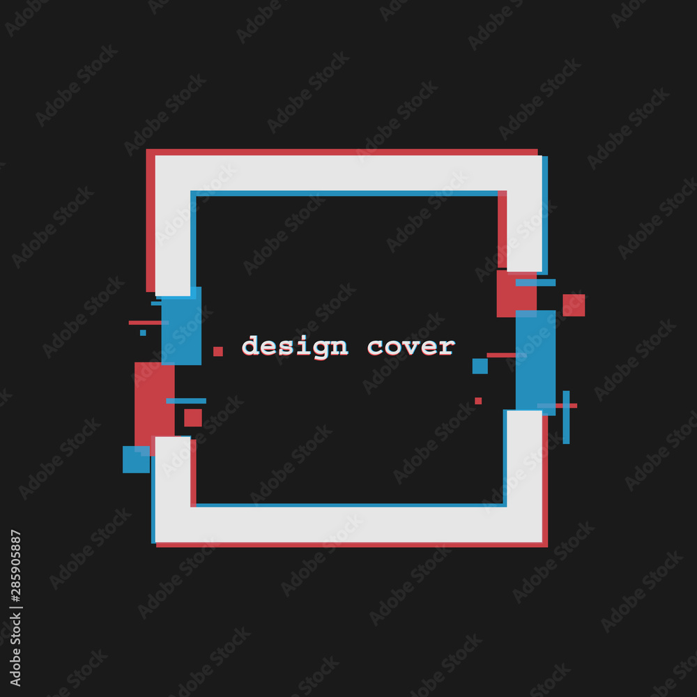 Glitch cover design. Square and error effect. Vector illustration. Glitch cover design. Square and error effect. Vector illustration.