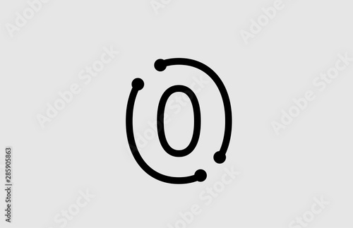 number 0 zero logo design with line and dots