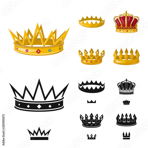 Vector design of medieval and nobility icon. Collection of medieval and monarchy stock vector illustration.