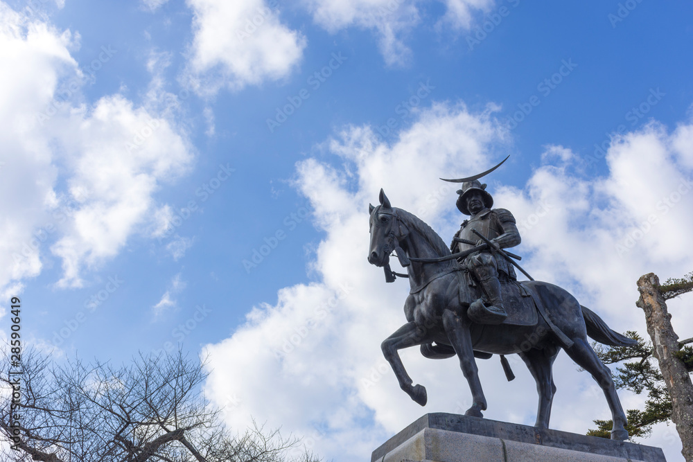 Naklejka premium 伊達政宗騎馬像