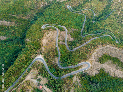 aerial view of road. serpentine © Tina