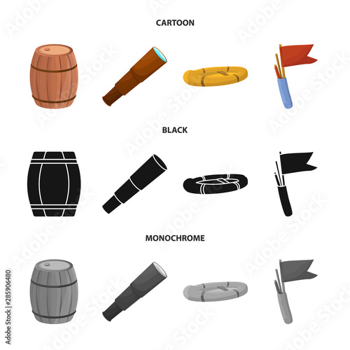 Vector design of journey and seafaring logo. Collection of journey and vintage stock vector illustration.