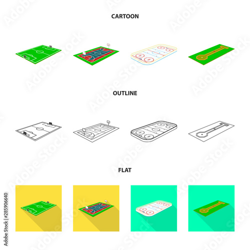 Vector design of playground and sport sign. Collection of playground and scene vector icon for stock.