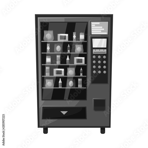 Vector illustration of automat and machine sign. Collection of automat and button vector icon for stock.