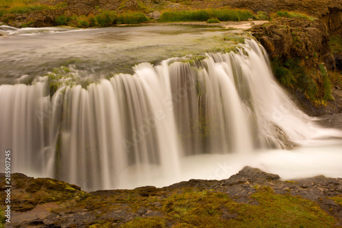 Long exposure photo of waterfall, view of the beautiful waterfall in nothern Iceland, Europe.