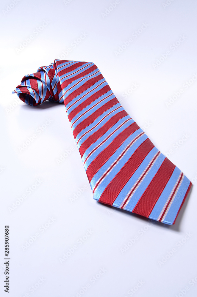 Simple red lining white necktie in creative style Simple red lining white necktie in creative style