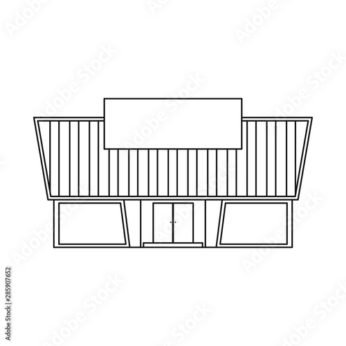 Isolated object of hypermarket and modern logo. Set of hypermarket and entrance stock vector illustration.