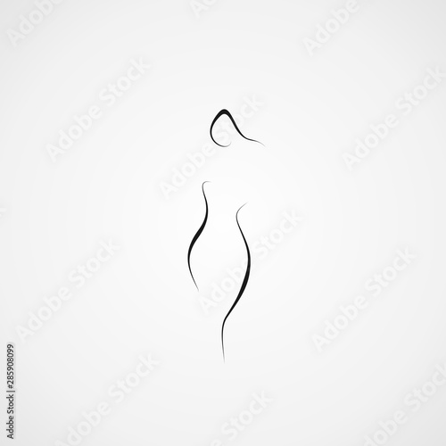 woman icon shape abstract line illustration