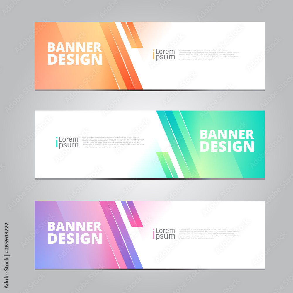 Abstract banner design template collection. 