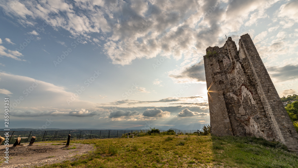 Ancient ruins of a medieval castle in the countryside of Friuli Venezia-Giulia, Italy