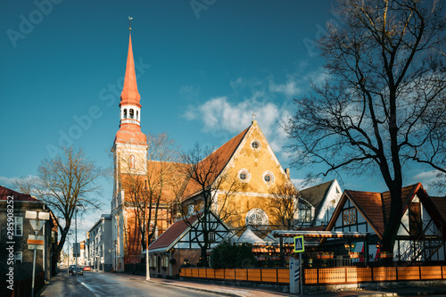 Parnu, Estonia. View Of Lutheran Church Of St. Elizabeth In Sunny Winter Day