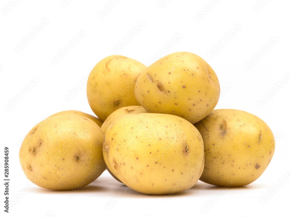 Pile of potatoes isolated on white background Pile of potatoes isolated on white background