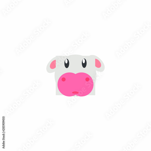 Avatar of a cow on a white background  cartoon cow logo vector mascot character avatar download