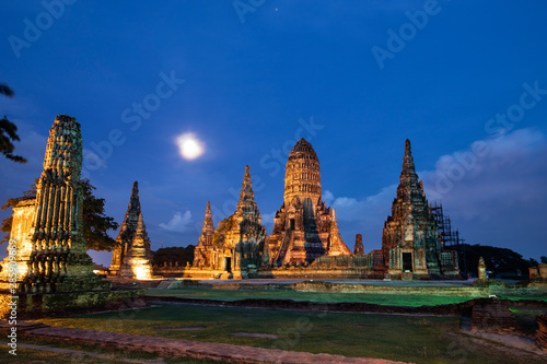 Wat Chaiwatthanaram temple in Ayuthaya Historical Park, a UNESCO world heritage site in Thailand