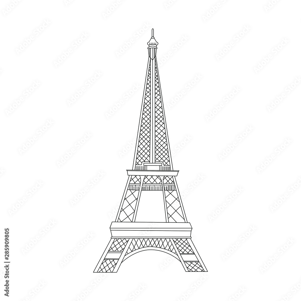 Eiffel Tower symbol of Paris France. Famous Landscape.