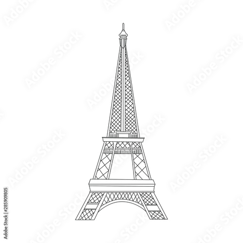 Eiffel Tower symbol of Paris France. Famous Landscape.