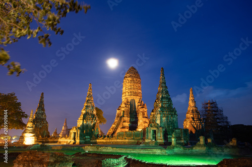 Wat Chaiwatthanaram temple in Ayuthaya Historical Park, a UNESCO world heritage site in Thailand