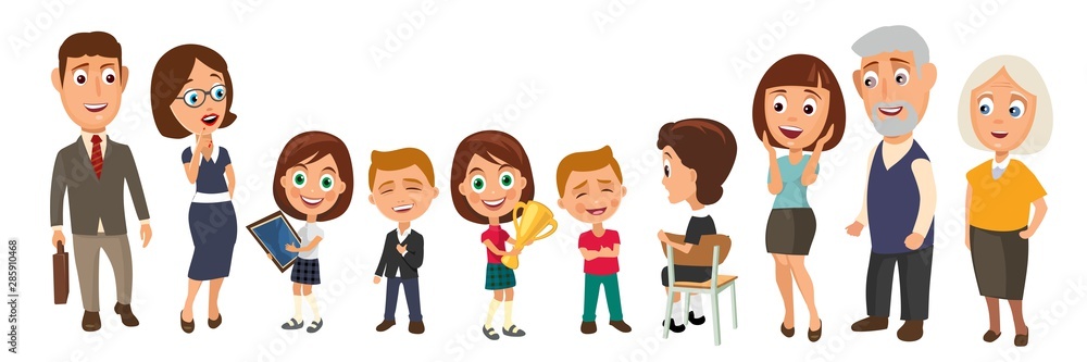 Surprised teacher with open mouth and schoolgirl sitting at a desk turning half-turned. Surprised teacher with open mouth and schoolgirl sitting at a desk turning half-turned.