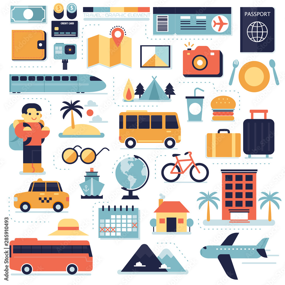 Travel, Infographic elements, Vector illustration. Travel, Infographic elements, Vector illustration.