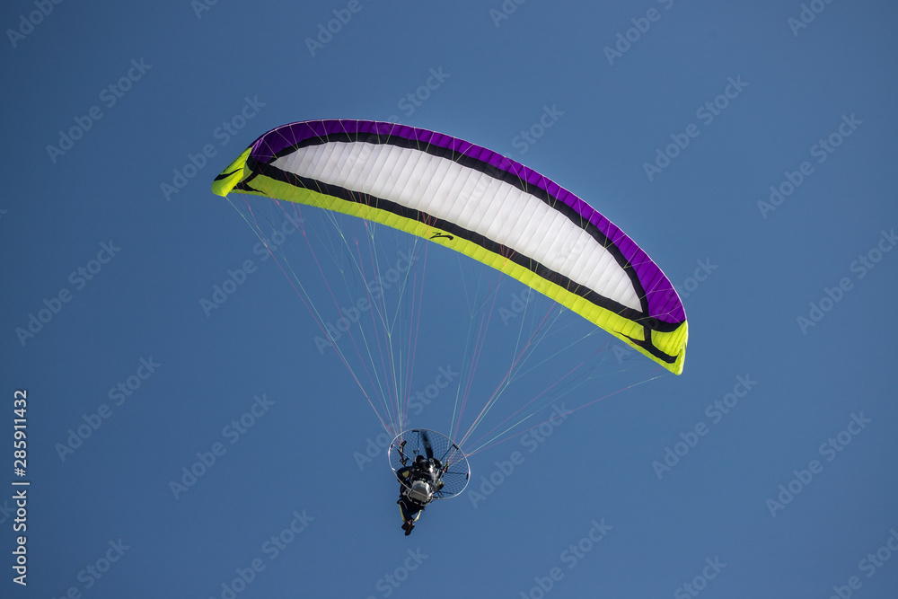 motor glider in cloudless blue sky motor glider in cloudless blue sky
