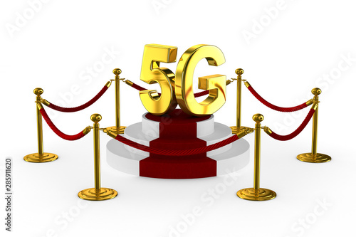 5g network on white backgro...