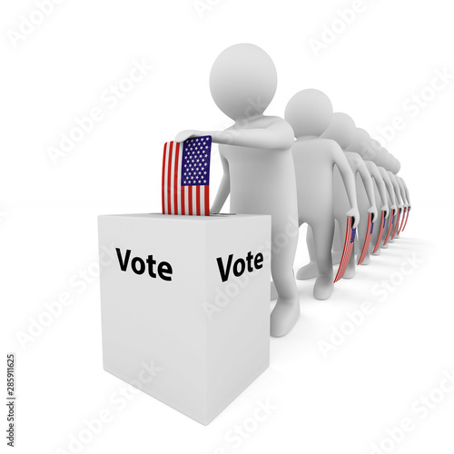 voting on white background....