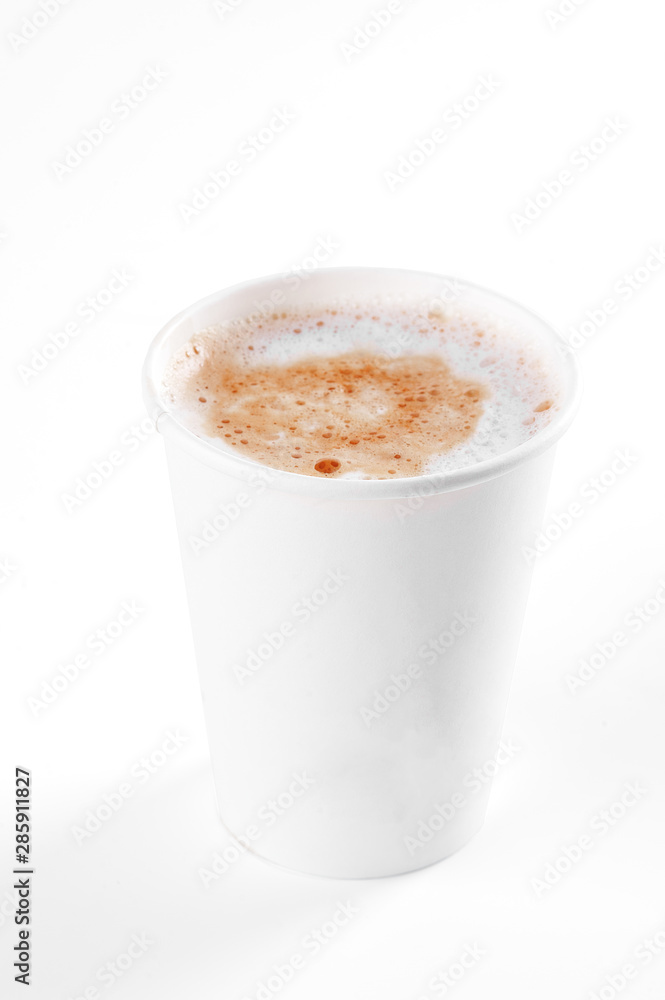 Coffee in takeaway cup mockup or mock ups isolated on white background Coffee in takeaway cup mockup or mock ups isolated on white background