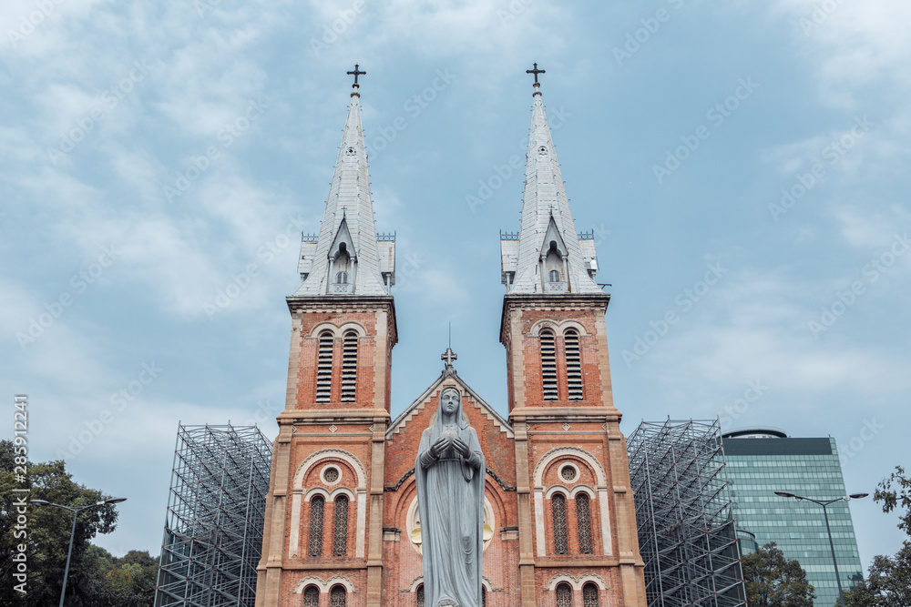 Saigon Notre Dame Cathedral Basilica in Ho Chi Minh city, Vietnam. Asia
