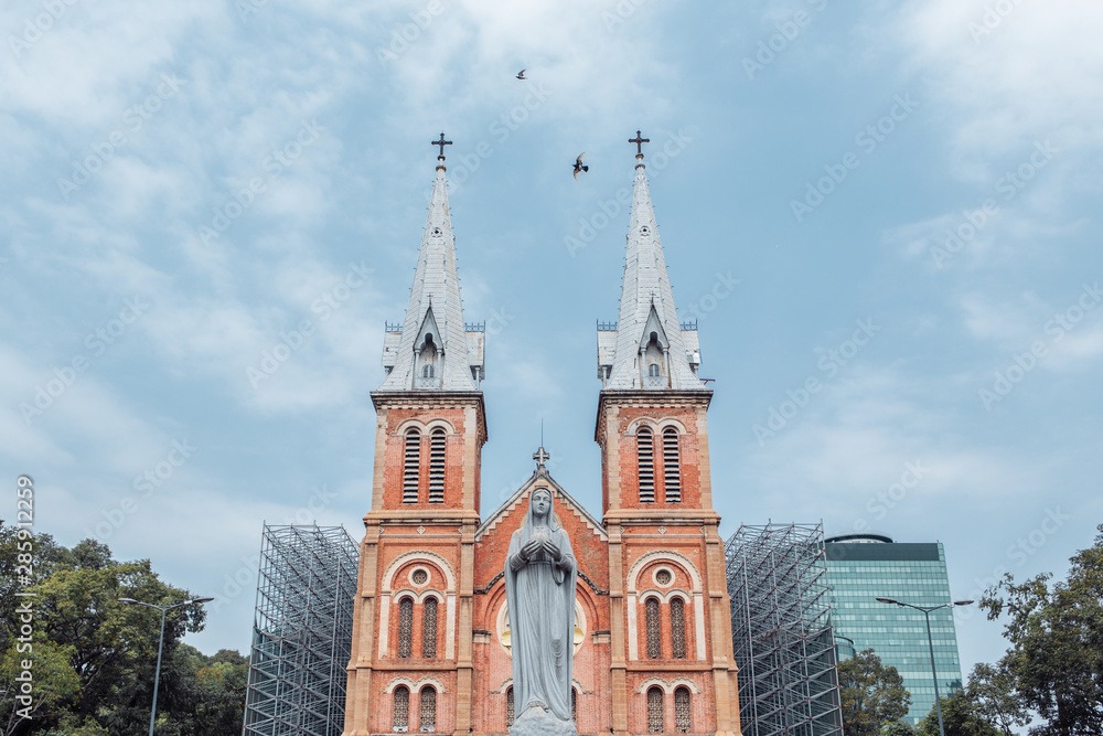Saigon Notre Dame Cathedral Basilica in Ho Chi Minh city, Vietnam. Asia