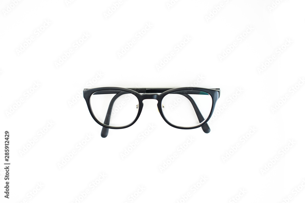 Fototapeta premium Modern eyeglasses of young white background. Isolated.