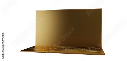 golden computer screen and ...