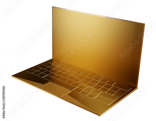 golden computer screen and ...