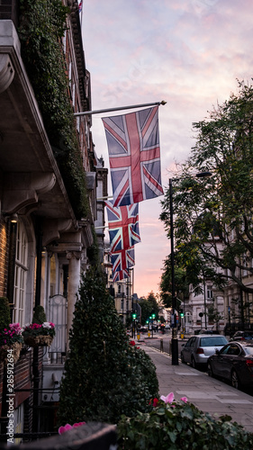 england flag on sunset