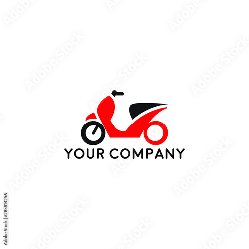 Scooter Logo design silhouette vector template. Motorbike shop store Logotype concept icon