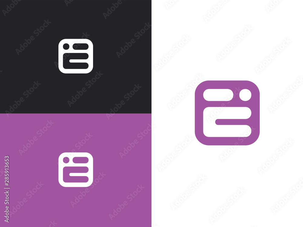 Initial letter E logo design template elements