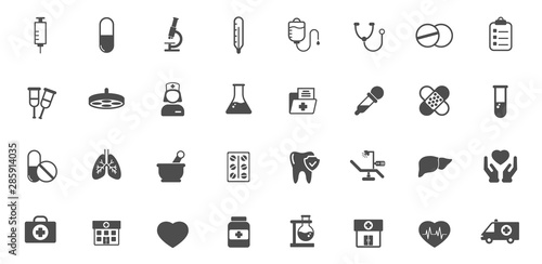 medicine and healthcare vector icons large set isolated on white background. seasonal medical pharmacy comcept. healthcare flat icons for web, mobile and ui design.