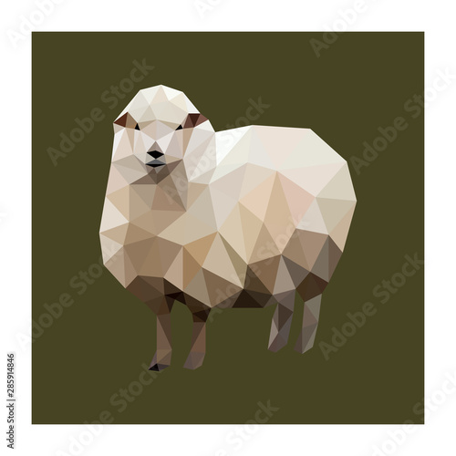 Colorful polygonal style design of sheep