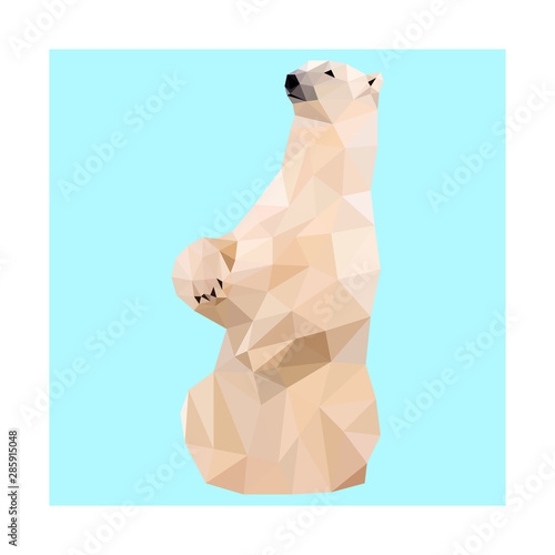 Low poly vector polar bear image