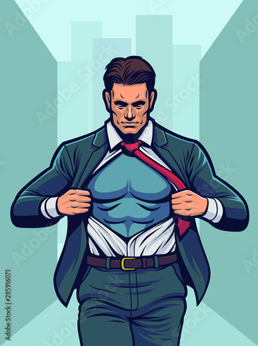 Superhero Tearing Shirt. Put your own logo, symbol, or initials on the chest