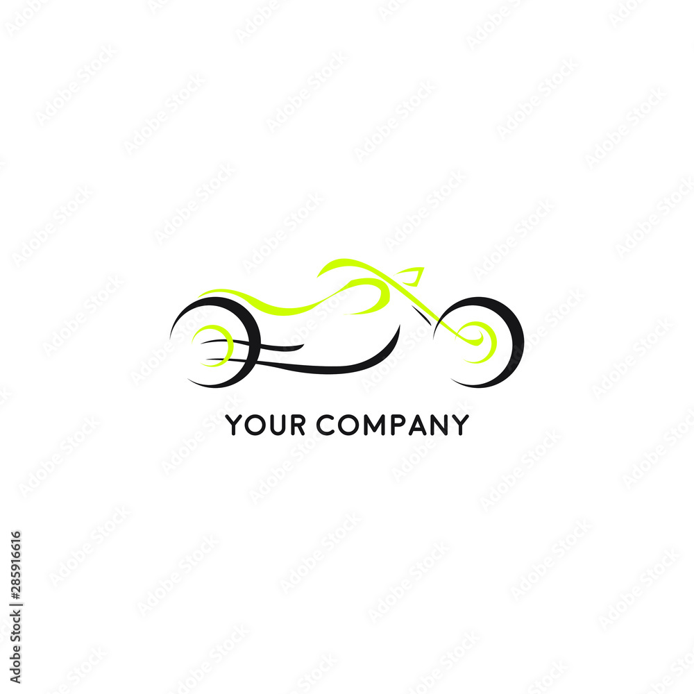 Fototapeta premium Stylization vector motorcycle motorbike. logo, icon, moto emblem, sports logo