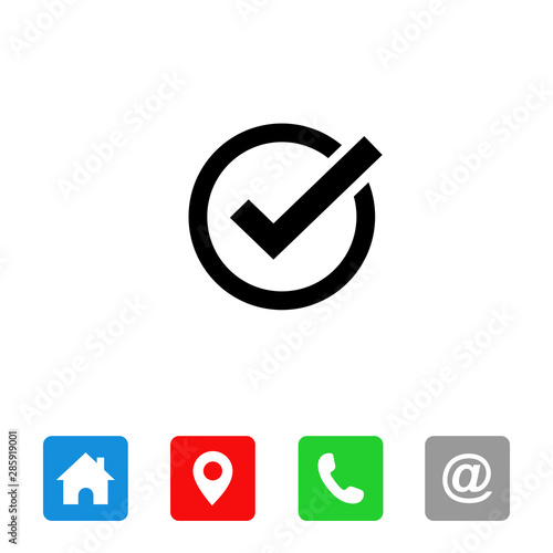 Check mark icon symbols vector. symbol for website Computer and mobile vector.