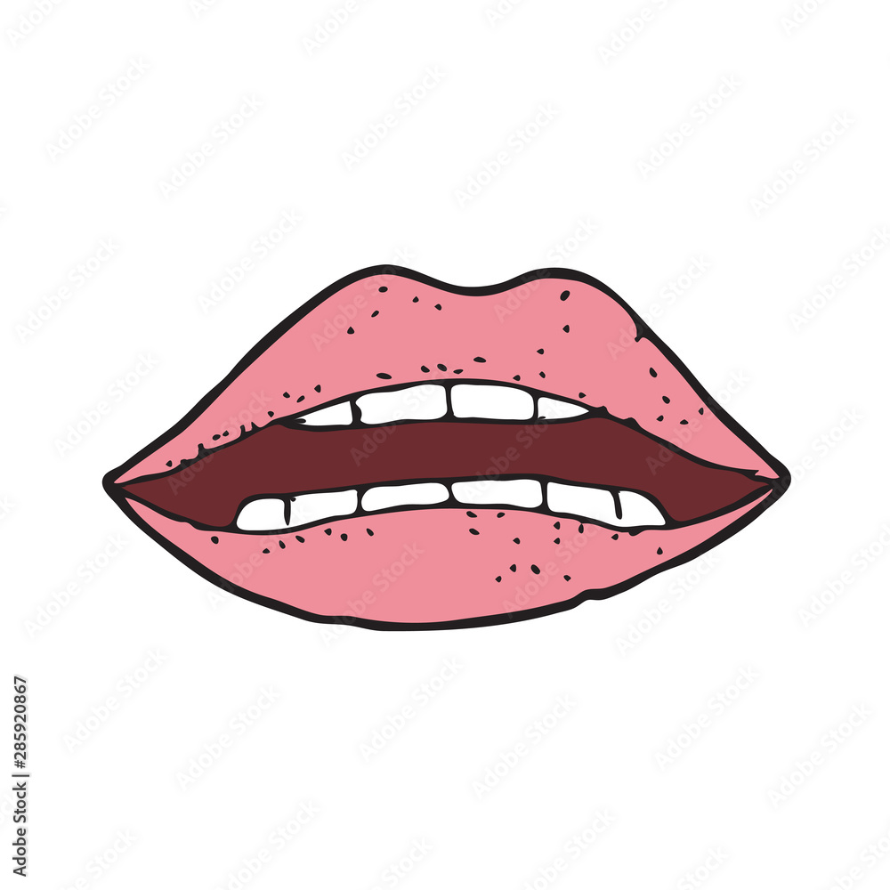 digitally drawn illustration lips design. hand drawing style digitally drawn illustration lips design. hand drawing style