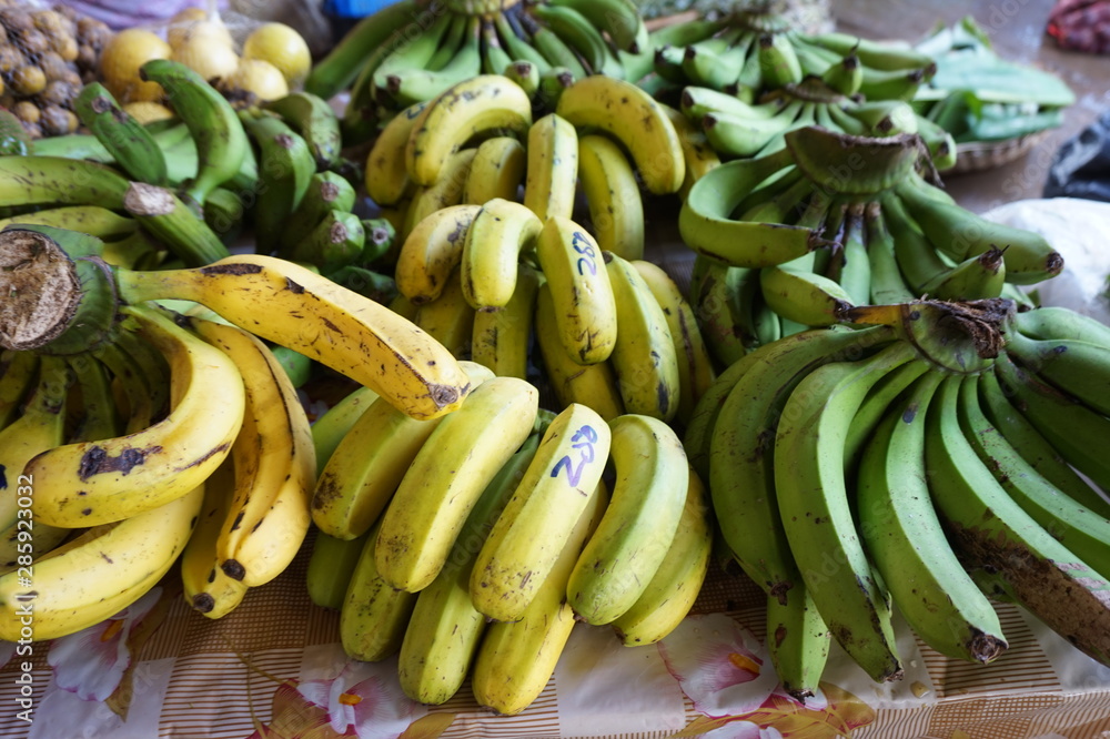 Bananas on the local market,in vanuatu