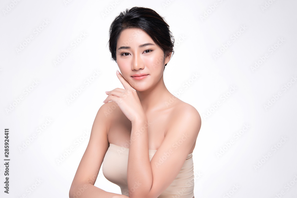Beautiful Young Asian Woman with Clean Fresh Skin, Beautiful Young Asian Woman with Clean Fresh Skin,
