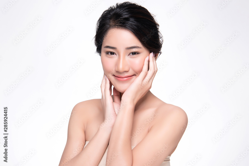 Beautiful Young Asian Woman with Clean Fresh Skin, Beautiful Young Asian Woman with Clean Fresh Skin,
