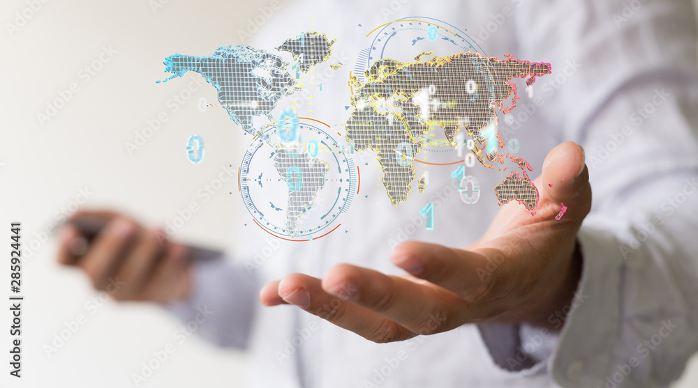 Global network and data exchanges over the world Global network and data exchanges over the world