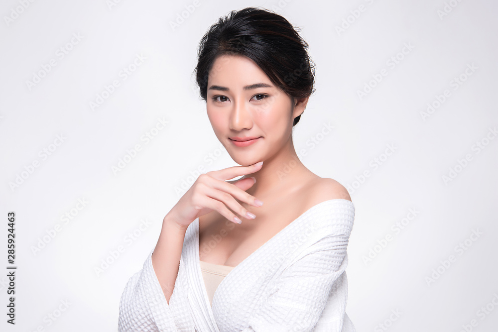 Beautiful Young Asian Woman with Clean Fresh Skin, Beautiful Young Asian Woman with Clean Fresh Skin,